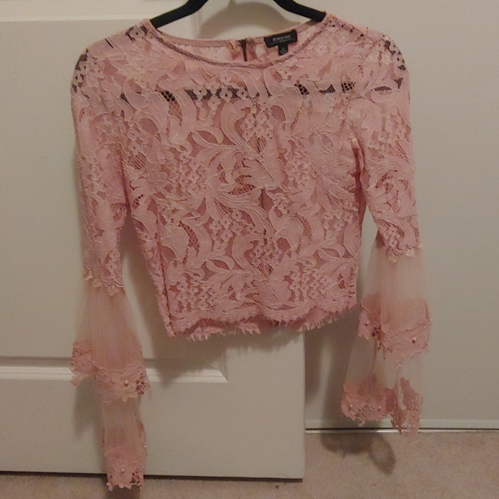 Sheer lace crop top